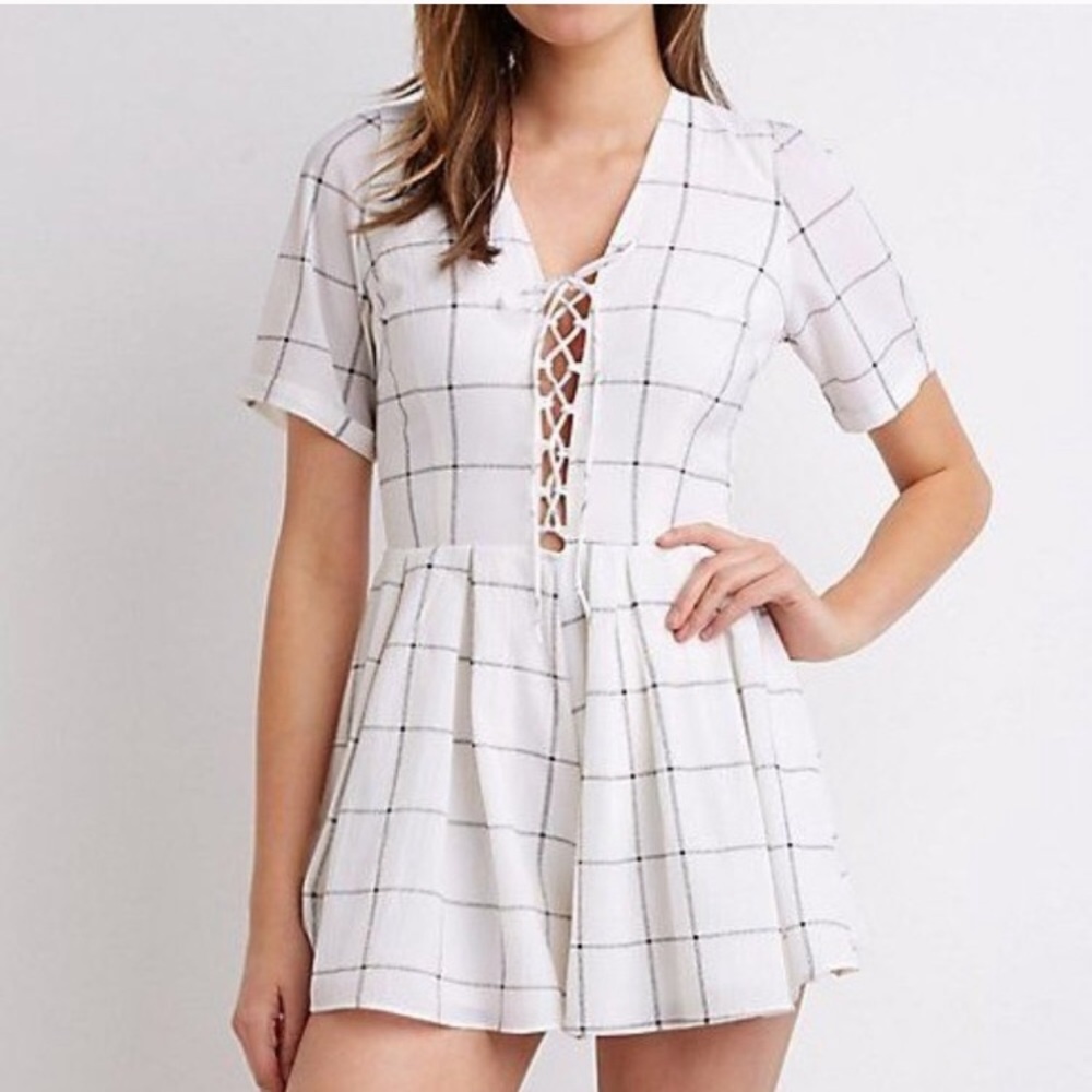 charlotte russe checkered romper